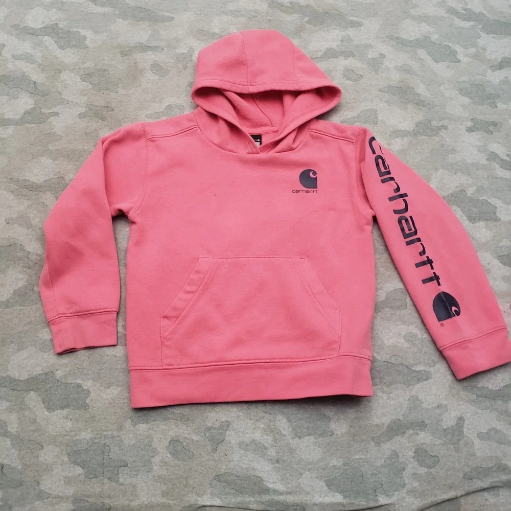 Carhartt Sweatshirt Youth 6X Pink Pullover Hoodie Workwear